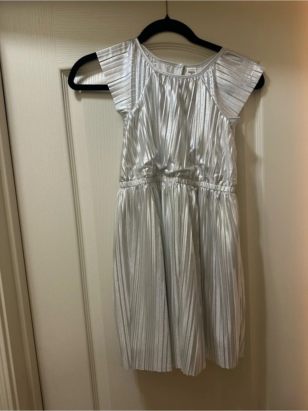 OshKosh B'gosh Shiny Silver Pleated Party Dress
